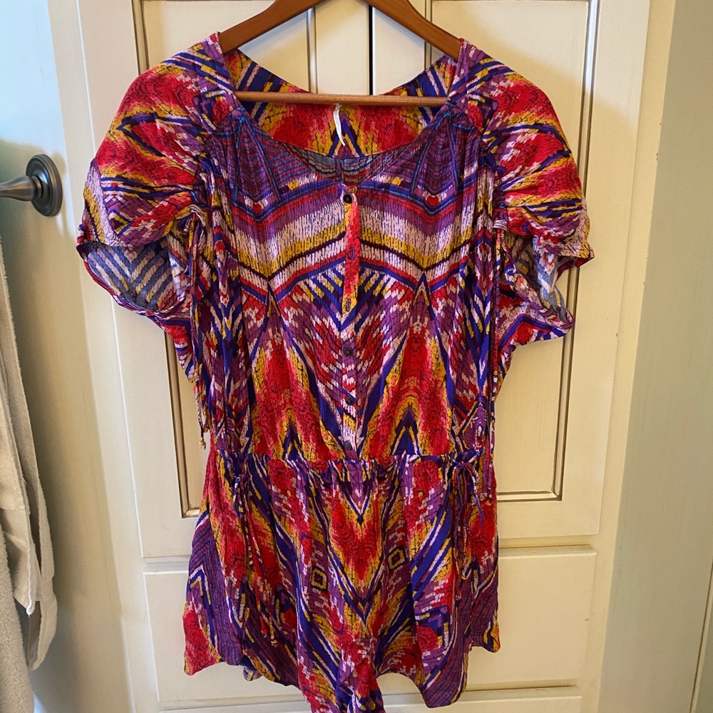 Free People colorful romper. Size small.